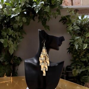 Gold Tassel Metal Drop Earrings